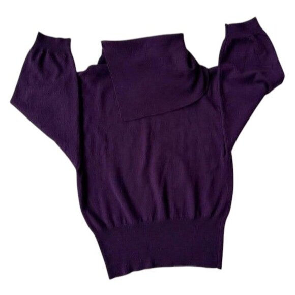 Vintage Tweeds Womens Merino Wool Sweater XL Purple Cowl Neck Business Casual - Picture 8 of 11